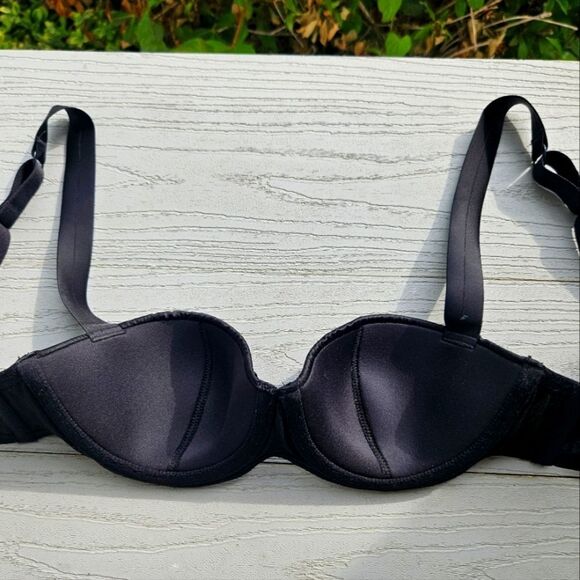 Victoria's Secret lined black bling balconet bra 32B limited edition NEW - Picture 5 of 11